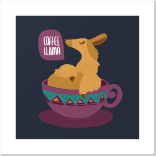 Coffee Llama Posters and Art